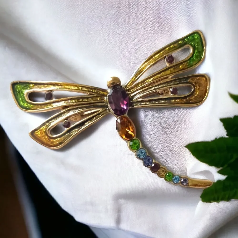 Monet dragonfly brooch